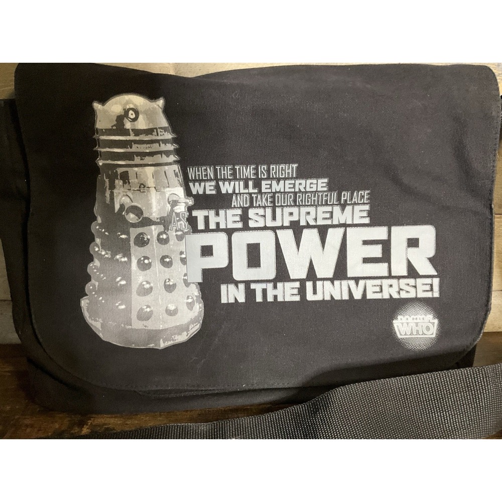 Dr. Who Power in the Universe Black Messenger Bag - Picture 2 of 4